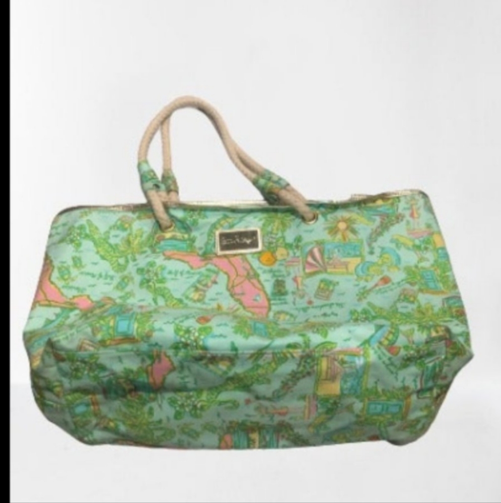 Lilly Pulitzer Rare Shoreline Florida Tote Bag One Size